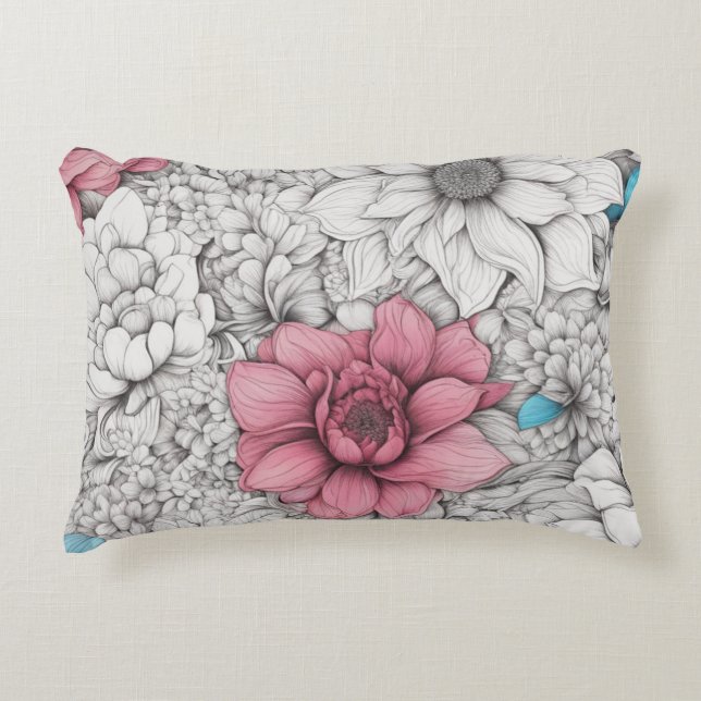 Abstracts Floral Decorative Cushion (Front)