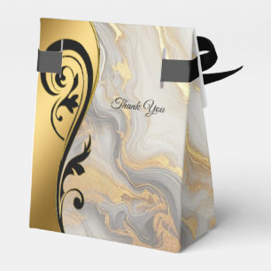 Abstracts Gold on Black & Mixed Marble Textures Favour Box