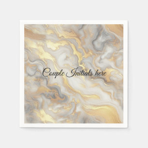 Abstracts Gold on Black & Mixed Marble Textures Napkin