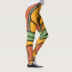 Abstracts Shapes Stain Glass style, Leggings