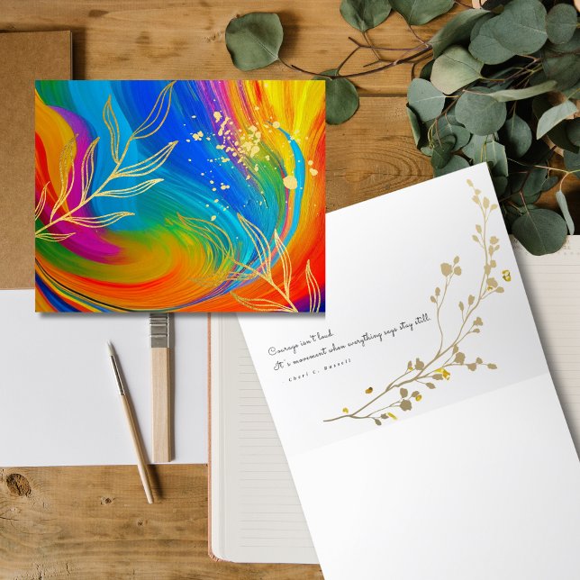 AbstractWhispers Courage in Motion Blank Note Card (Creator Uploaded)