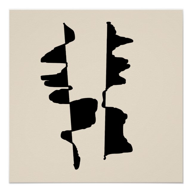 "Abstrait Dual Face" Poster (Front)