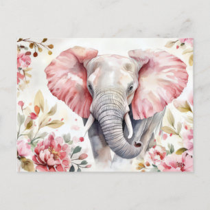 Abstrakte Aquarell Illustration eines Elefanten Postcard