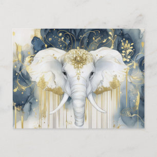 Abstrakte Aquarell Illustration eines Elefanten Postcard