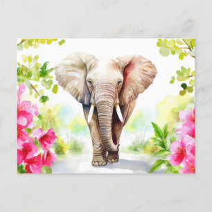 Abstrakte Aquarell Illustration eines Elefanten Postcard
