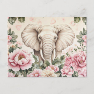 Abstrakte Aquarell Illustration eines Elefanten Postcard
