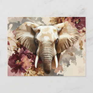 Abstrakte Aquarell Illustration eines Elefanten Postcard