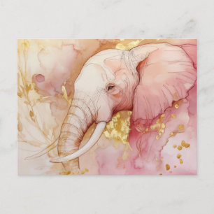 Abstrakte Aquarell Illustration eines Elefanten Postcard