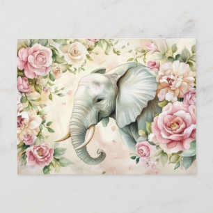 Abstrakte Aquarell Illustration eines Elefanten Postcard