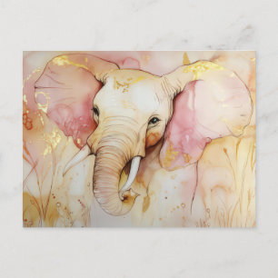 Abstrakte Aquarell Illustration eines Elefanten Postcard