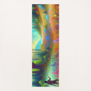 Abstrakte Waldlandschafts Grafik Yoga Mat