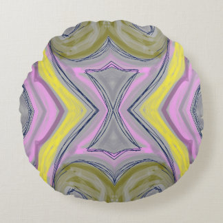 Abstrato Amarelo Round Cushion