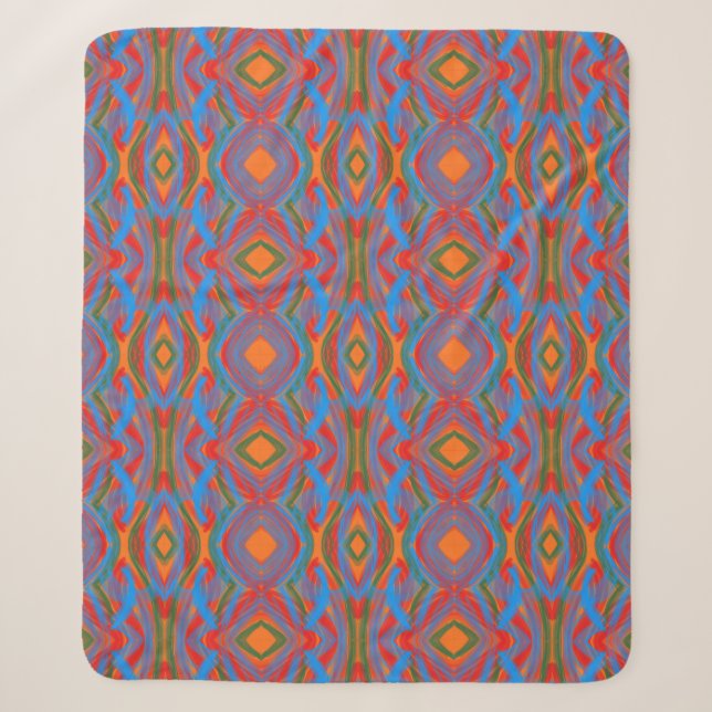 Abstrato Laranja Sherpa Blanket (Front)