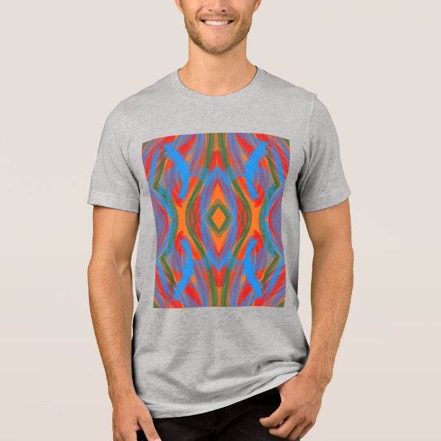 abstrato laranja Tri-Blend shirt (Front)