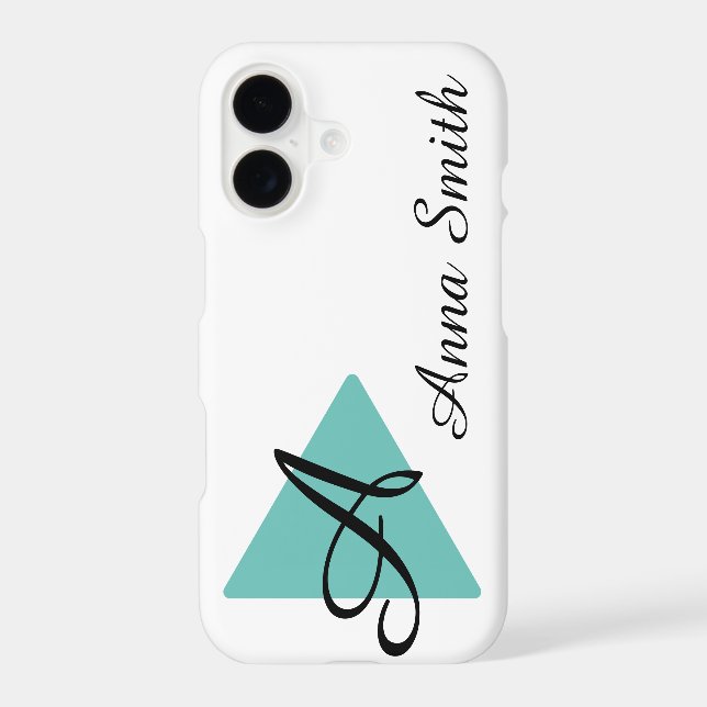 Abtract Teal Design Elegant Monogram (Back)
