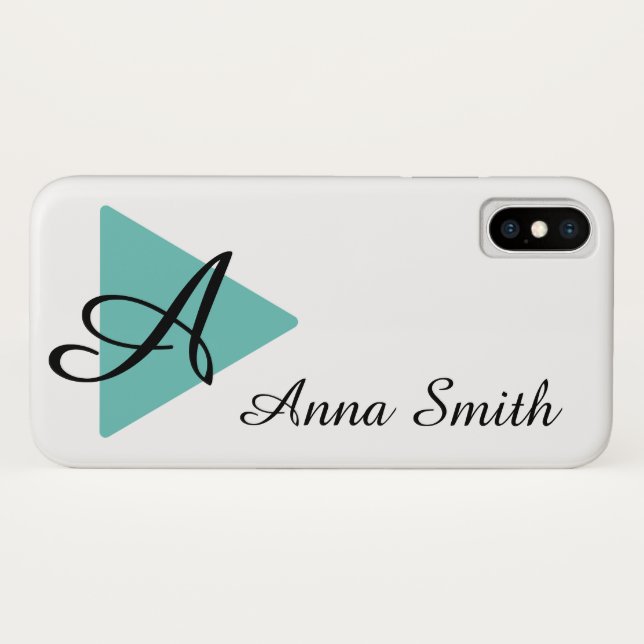Abtract Teal Design Elegant Monogram Case-Mate iPhone Case (Back (Horizontal))