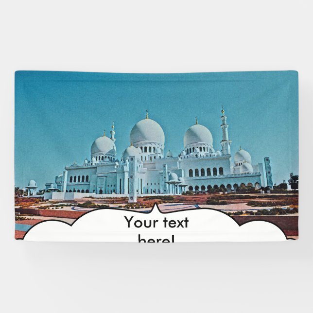 Abu Dhabi Mosque painting Banner (Horizontal)