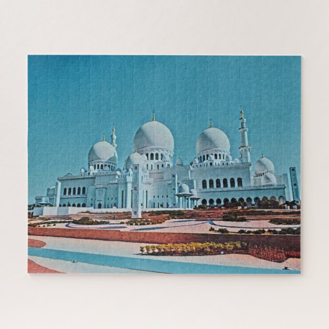 Abu Dhabi Mosque painting Jigsaw Puzzle (Horizontal)
