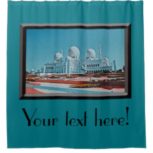 Abu Dhabi Mosque painting Shower Curtain