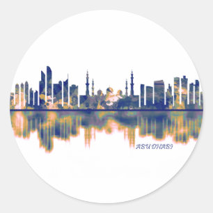 Abu Dhabi Skyline Classic Round Sticker