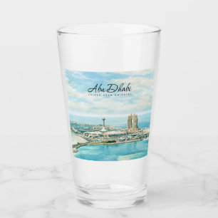 Abu Dhabi Skyline Watercolor Travel Keepsake Glass