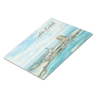 Abu Dhabi Skyline Watercolor Travel Keepsake Notepad