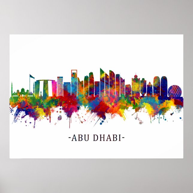 Abu Dhabi UAE Skyline Poster (Front)