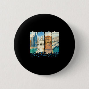 Abu Dhabi Uae Traveling Trip Brushstroke Souvenir 6 Cm Round Badge