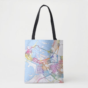 Abu Dhabi United Arab Emirates City Map Tote Bag