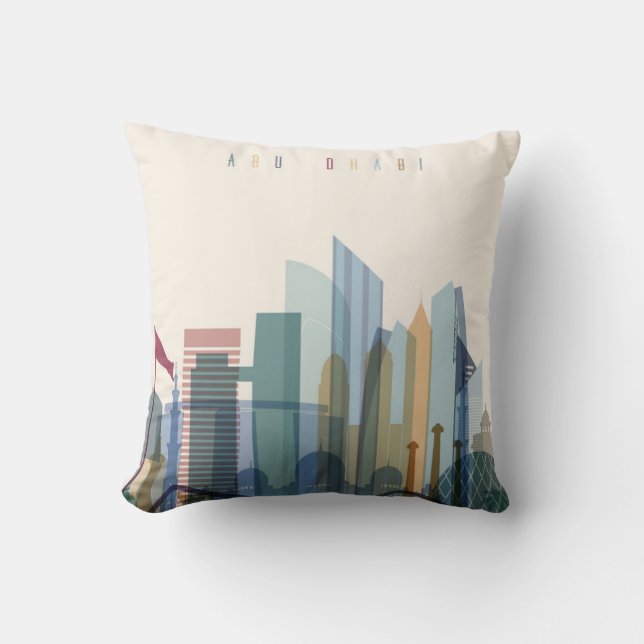 Abu Dhabi, United Arab Emirates | City Skyline Cushion (Front)