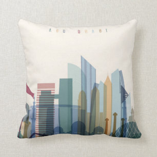 Abu Dhabi, United Arab Emirates   City Skyline Cushion