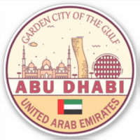 Abu Dhabi United Arab Emirates City Skyline Emblem