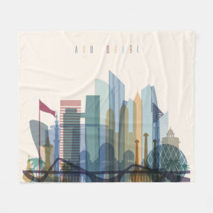 Abu Dhabi, United Arab Emirates City Skyline Fleece Blanket