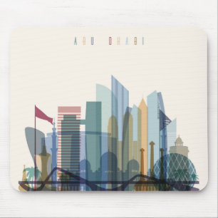 Abu Dhabi, United Arab Emirates City Skyline Mouse Pad