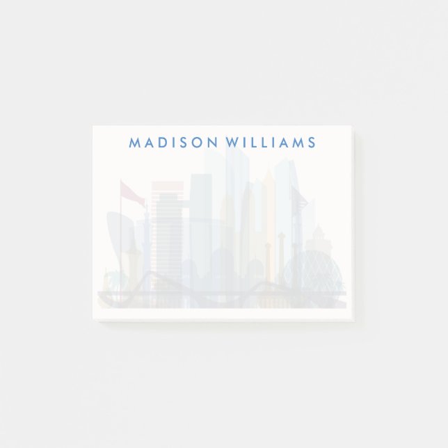 Abu Dhabi, United Arab Emirates | City Skyline Post-it Notes (Front)