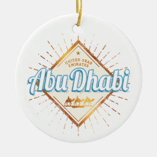 Abu Dhabi United Arab Emirates Vintage UAE Design Ceramic Ornament