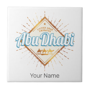 Abu Dhabi United Arab Emirates Vintage UAE Design Ceramic Tile