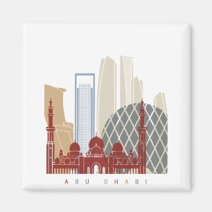Abu Dhabi V2 skyline poster Magnet