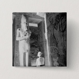 Abu Simbel Egypt, Tourist inside Temple (NR) 15 Cm Square Badge