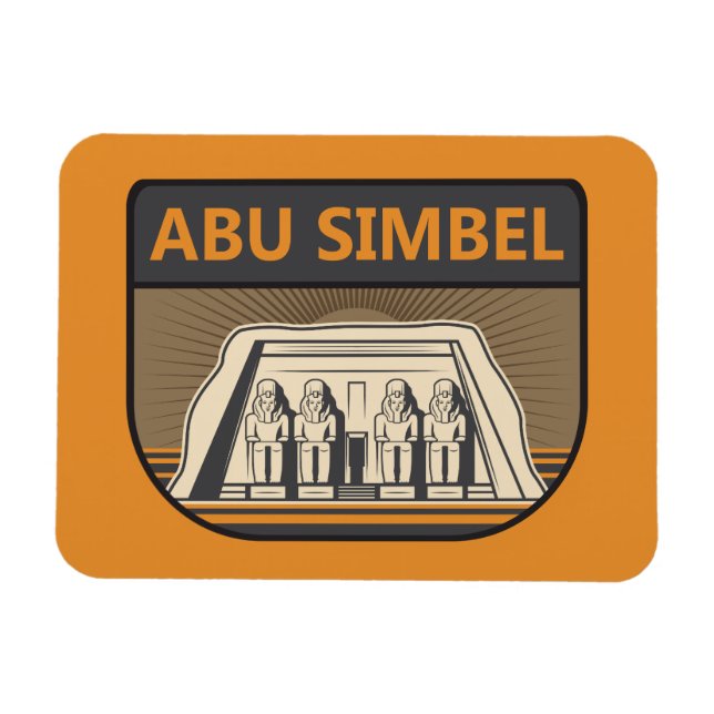 Abu Simbel Egypt Travel Art Retro Magnet (Horizontal)