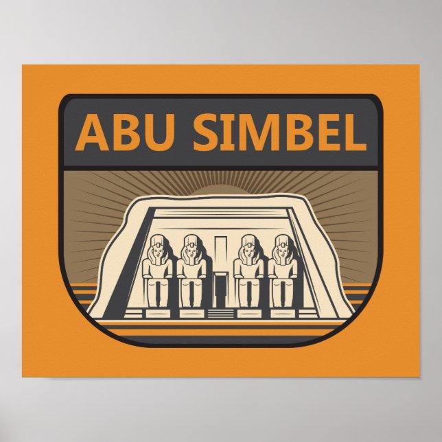 Abu Simbel Egypt Travel Art Retro Poster (Front)