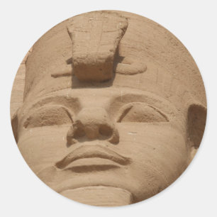 abu simbel face classic round sticker