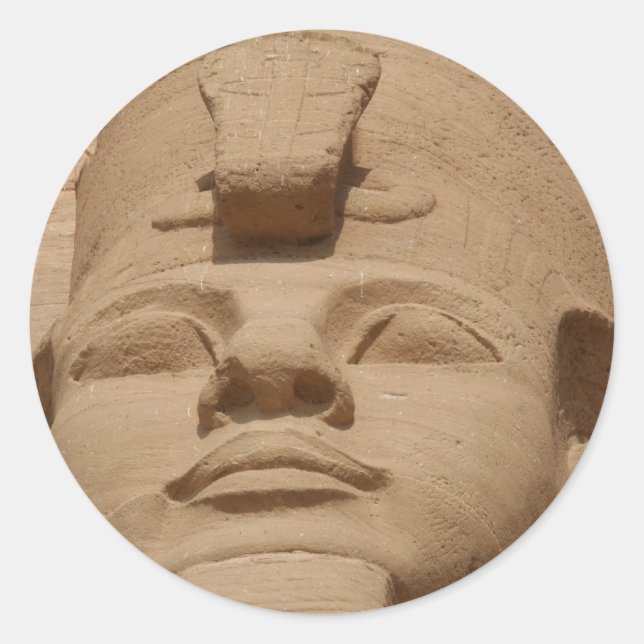 abu simbel face classic round sticker (Front)