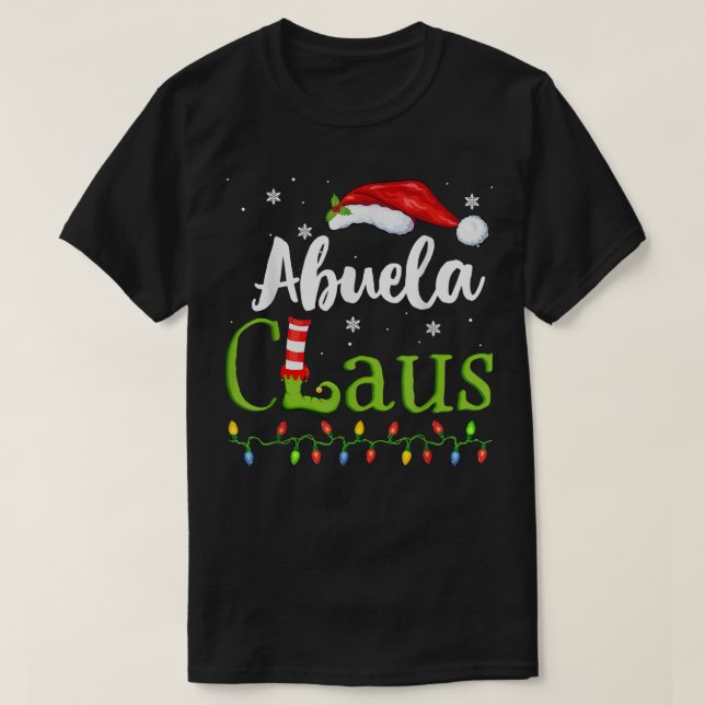 Abuela Claus Funny Grandma Santa Pyjamas Christmas T-Shirt (Design Front)