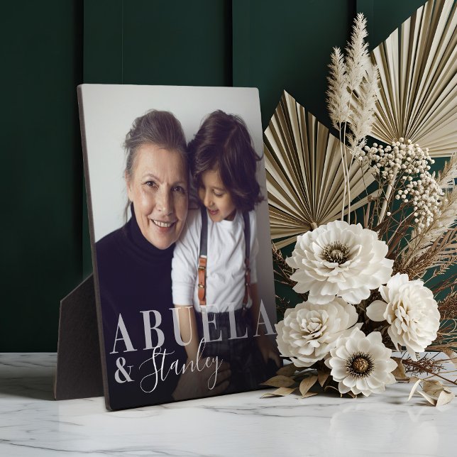 Abuela & Grandchild Script Name Photo Keepsake Plaque (Abuela & Grandchild Script Name Photo Keepsake Plaque)