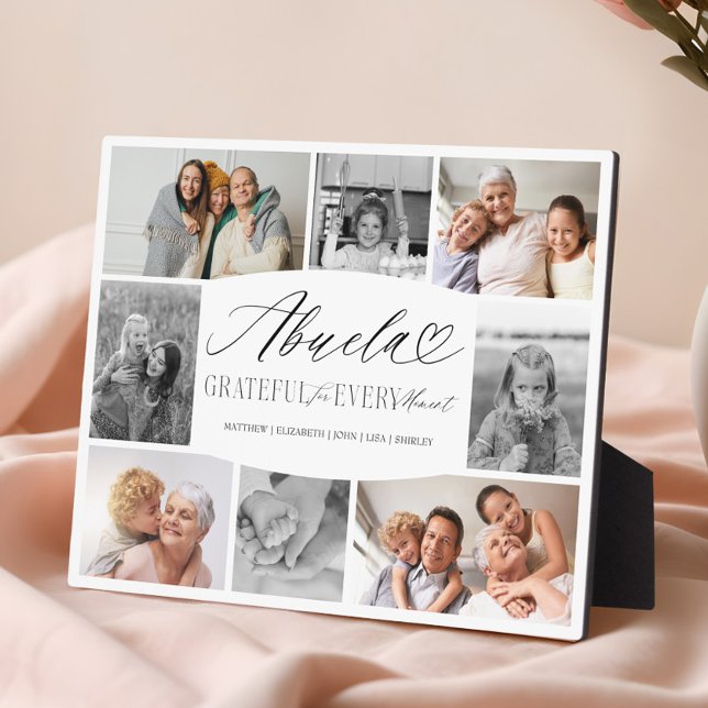 Abuela Grateful for Every Moment Photo Collage Plaque (Abuela Grateful for Every Moment Photo Collage Plaque)