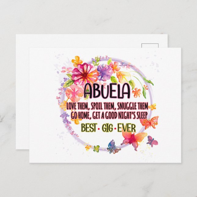 Abuela Love Them Spoil Them Snuggle Them Postcard (Front/Back)