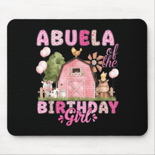 Abuela Of The Birthday Girl 1st Bday Cow Farm Mouse Pad