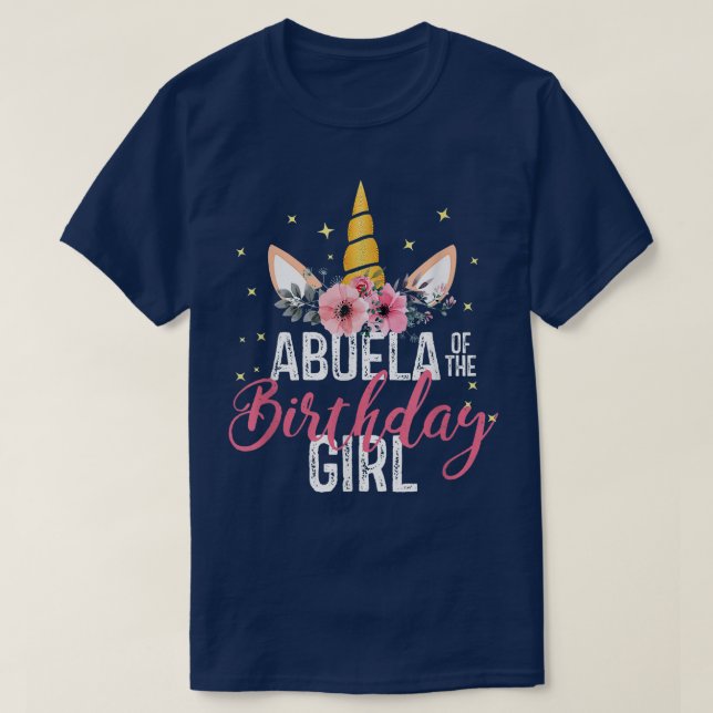 Abuela Of The Birthday Girl Mother Gift Unicorn Bi T-Shirt (Design Front)
