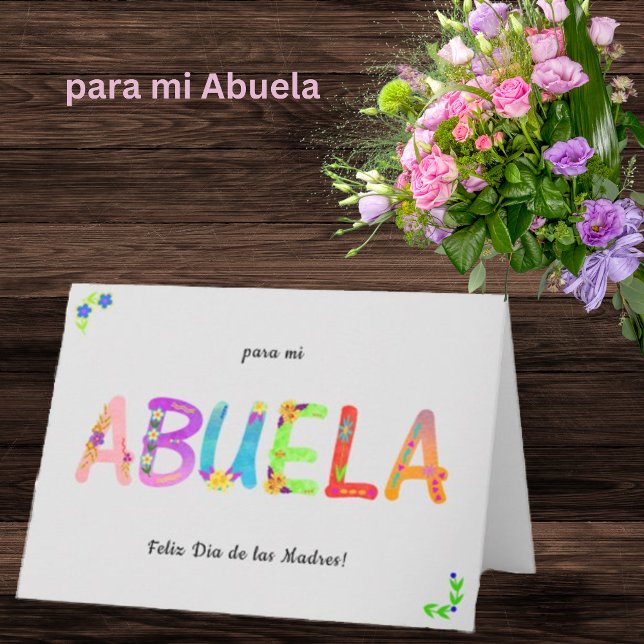 Abuela Spanish Floral Bohemian Mother's Day Card (Creator Uploaded)